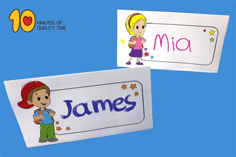 Back To School Name Tags Template 10 Minutes Of Quality Time