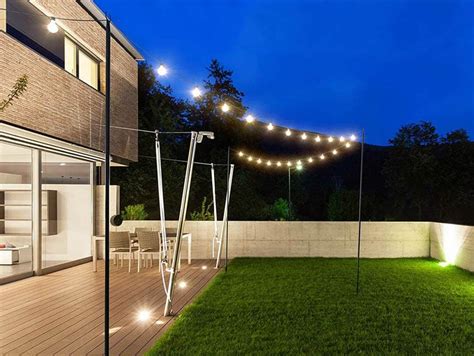 However, if you want them to be aesthetic and add a nice ambience to this outdoor space, it's below are several common ways on how to string lights across the backyard, all are very easy to follow. How to Hang String Lights - Designing Idea