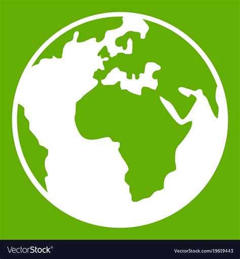 Earth Globe Icon Green Royalty Free Vector Image