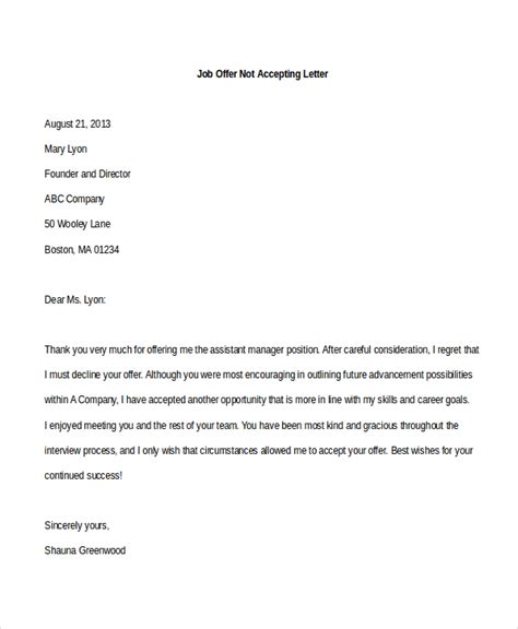 Letter Declining An Interview Collection Letter Template Collection