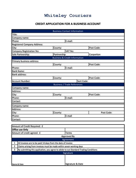 30 Free Credit Application Templates Business And Generic