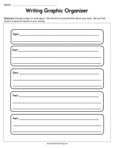 Printable Graphic Organizers For Writing