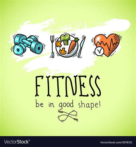 Fitness Sketch Poster Royalty Free Vector Image