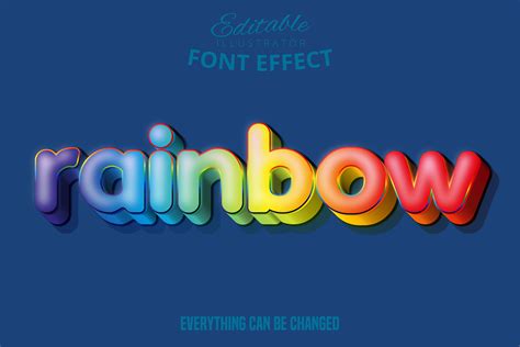 Rainbow Text Effect Editable Text 700043 Vector Art At Vecteezy