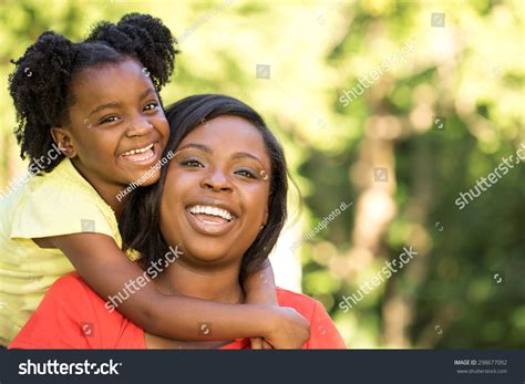Happy African American Mother Daughters Stock Photo 298677092