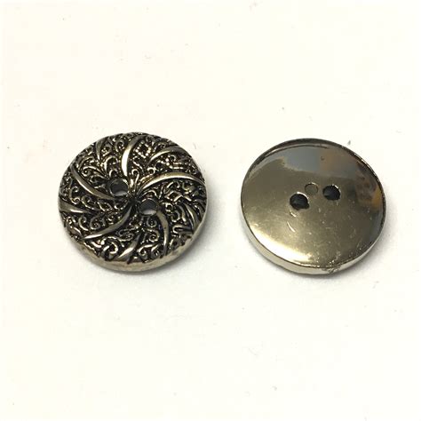 10 X 15mm Metallic Silver Resin Decorative Buttons The Button Shed