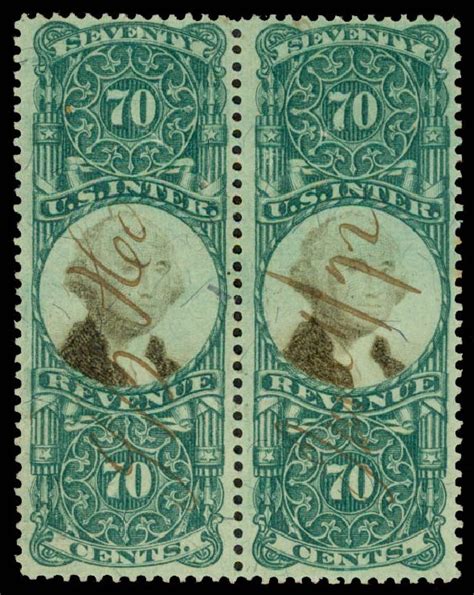 Us Stamp Value Scott R143 70c 1872 Revenue Documentary