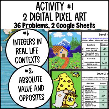 Integers Opposites Absolute Value Activity Bundle Print Digital