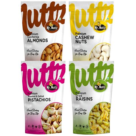 Mrnuttz Premium Dry Fruits Combo Pack 2kg Almonds 500g Cashew Nut 500g Pista 500g Raisins