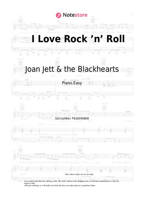 Joan Jett And The Blackhearts I Love Rock N Roll Sheet Music For