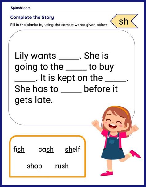 Digraph Sh Worksheets For Kindergarteners Online Splashlearn