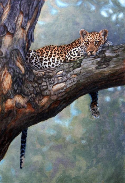 Leopard Painting Original Oil On Canvas Wildlife Art By Jason Morgan