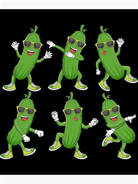 Dabbing Cucumber Pickle Dancing Wearing Sunglasses Dab Dance Poster For Sale By