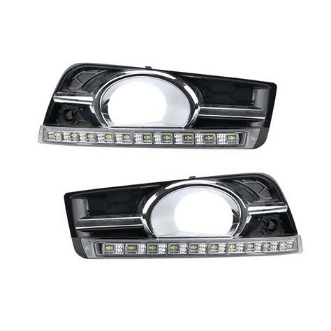 July King 1pair Led Daytime Running Lights Drl With Fog Lamp Cover Case