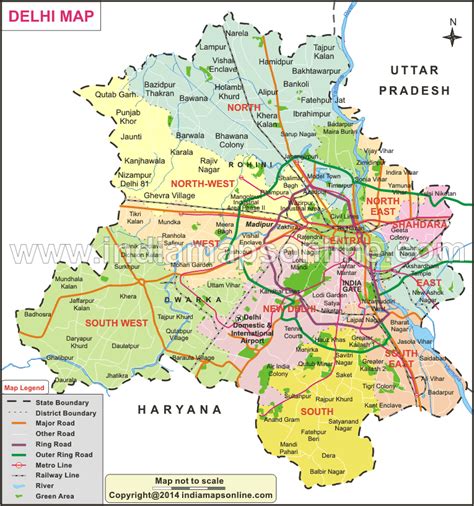 Delhi Map Map Of Delhi City And State India