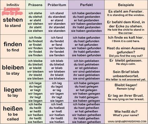 Top 30 German Verbs Conjugation And Examples Language Step By Step German Language Learning