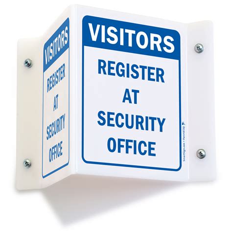 Visitor Register At Security Office Sign Security Sign Sku S 4612