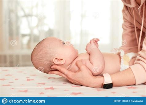 Baby Massage Mother Massaging Her Newborn Baby Stock Image Image Of Infant Girl