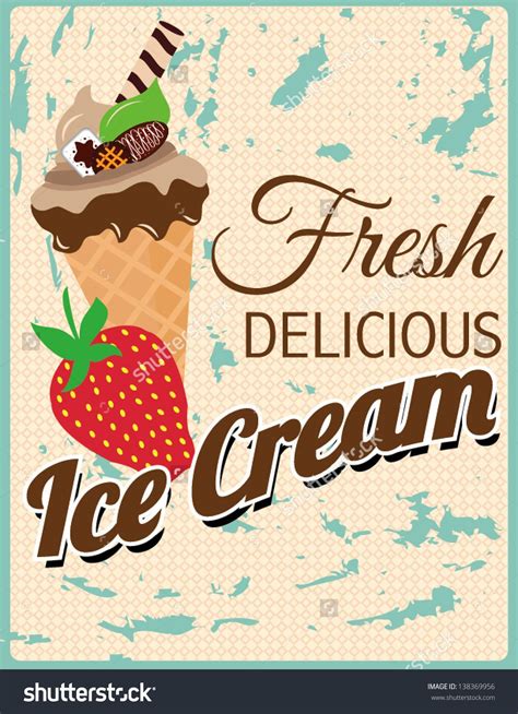 fresh retro delicious ice cream poster stock vector 138369956 ice cream poster ice cream