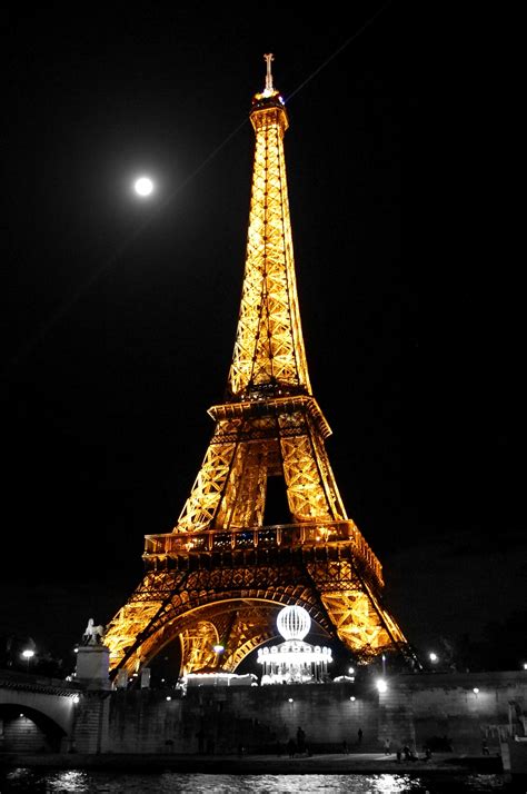 Banco De Imagens Luz Noite Torre Eiffel Paris França Torre