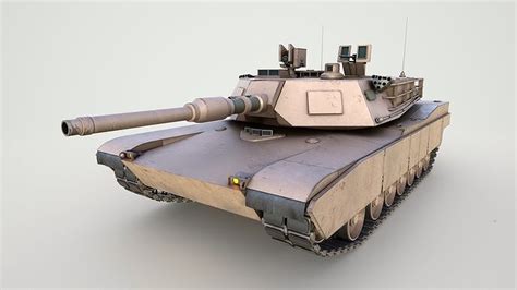 3d Model M1a2 Abrams Game Ready Us Tank Vr Ar Low Poly Cgtrader