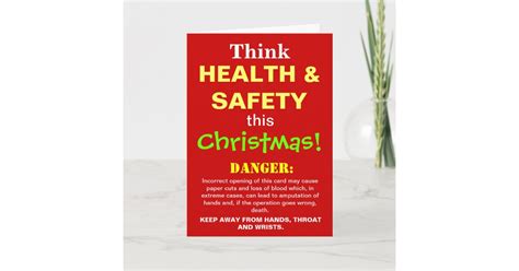 Funny Health And Safety Christmas Warning Joke Holiday Card Zazzle