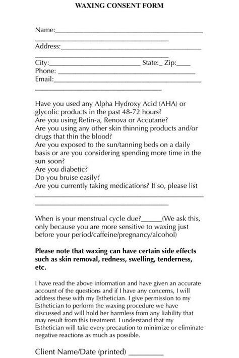 Esthetician Client Consultation Form Template Fresh A Simple And Easy