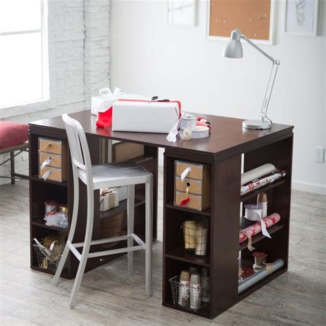 Modern diy craft table with side shelves. Sullivan Counter-Height Craft Table - Espresso | www ...