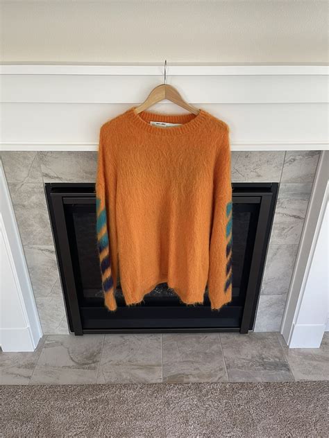 Off White Brushed Mohair Sweater Grailed