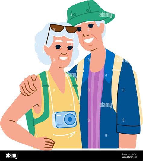 Woman Senior Couple Vacation Vector Stock Vector Image And Art Alamy