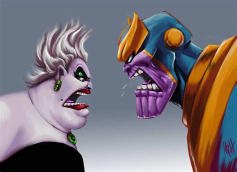 Ursula Vs Tanos By Larhsrebirth On Deviantart Marvel Villains Disney