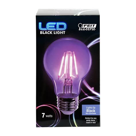 Feit Electric Led 7 Watt A19 Filament Black Light Shop Light Bulbs At