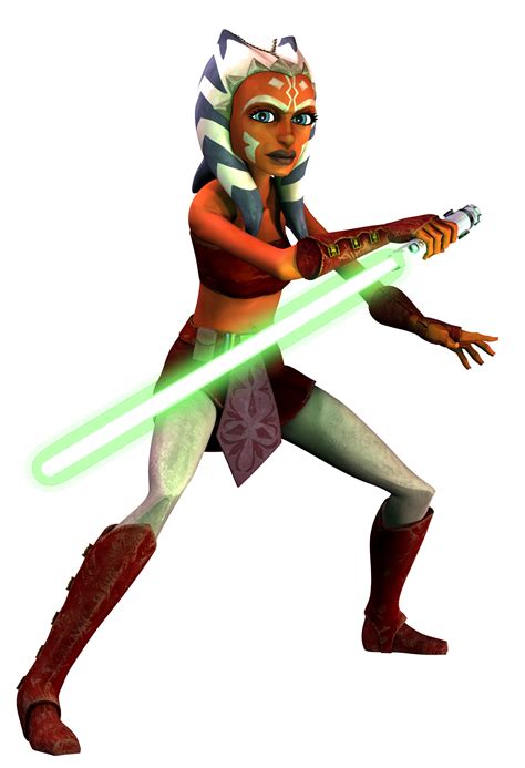 An Animated Star Wars Character Holding A Green Light Saber