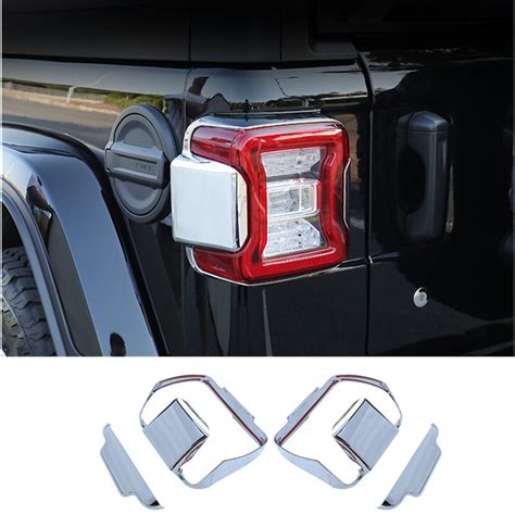 Abs Chrome Rear Tail Light Lamp Cover Trim For Jeep Wrangler Jl 2018
