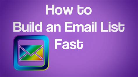 How To Build An Email List Fast Youtube