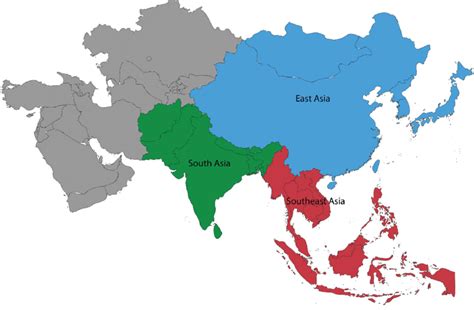 Study Regions Of Asia Identified In The Map 