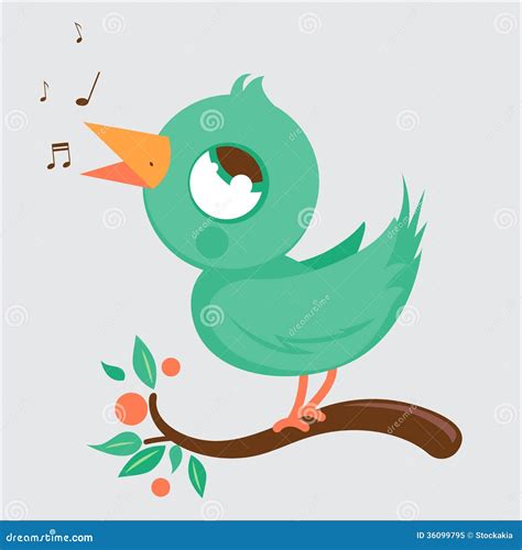 Bird Singing Karaoke Microphone Royalty Free Illustration