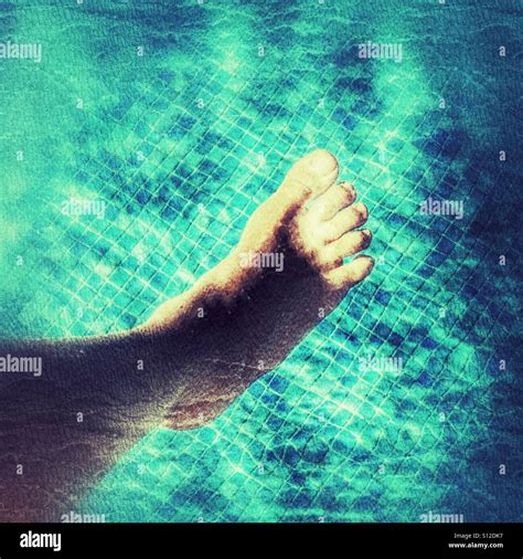 Foot Underwater In A Swimming Pool Stock Photo Alamy