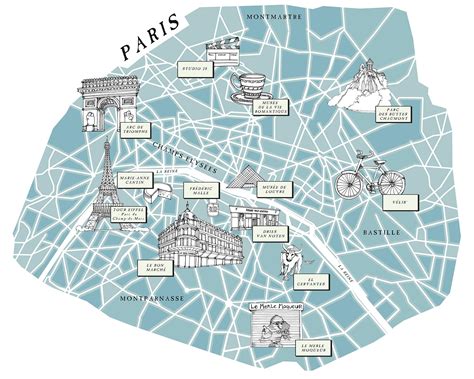 Paris Map Illustration Paris Illustrated Map Île De France France