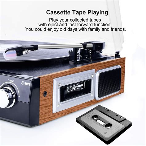 M36 Digitnow Bluetooth Record Player With Stereo Speakers Turntable
