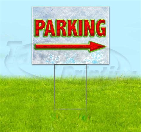 Parking Arrow 18 X 24 Yard Sign Includes Metal Step Stake