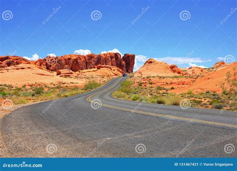 A Road Runs Through It In The Valley Of Fire State Park Stock Image