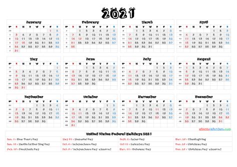 2021 Calendar With Week Numbers Printable 9 Templates