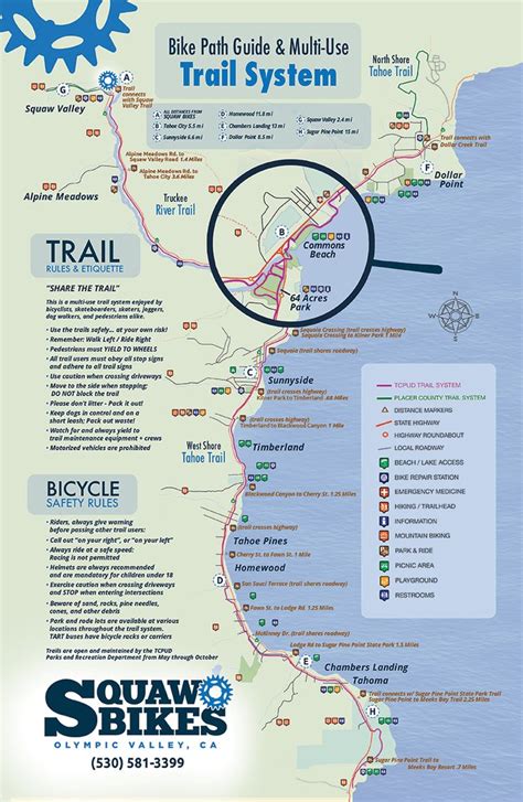 Complete Trail Map For The Truckee River And North Lake Tahoe Bike