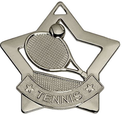 Silver Mini Stars Tennis Medal 6cm 225