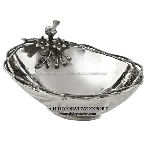 Metal And Marble Silver Decorative Bowl For Home Decor Best T Living