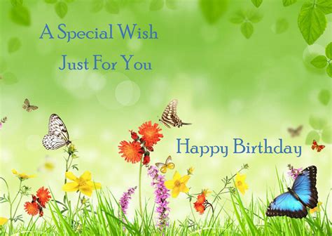 Female Ladies Happy Birthday Greetings Card Flowers Butterflies A