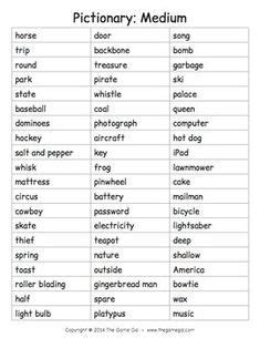 This is a collection of funny words and their meanings. List of Pictionary words - medium difficulty | CrAfTy 2 ...