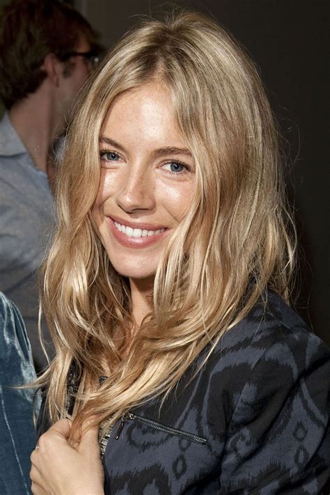 Sienna Miller Relaxed Blonde Waves Hair Color