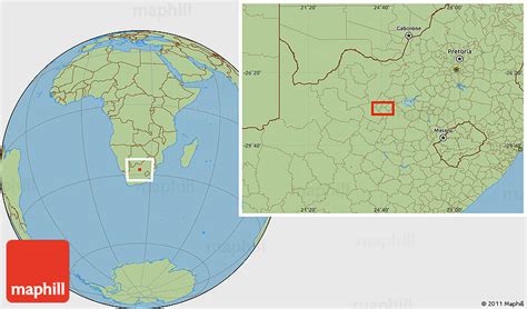 Savanna Style Location Map Of Hartswater